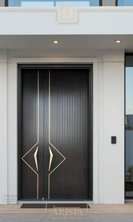 Arista B2275 – Modern Single Exterior Door with Wood Sidelight