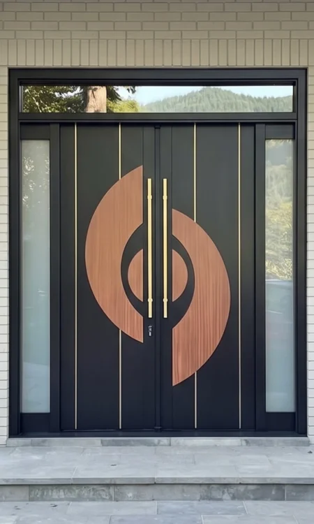 Arista C2359 Modern Double Exterior Door with Sidelights
