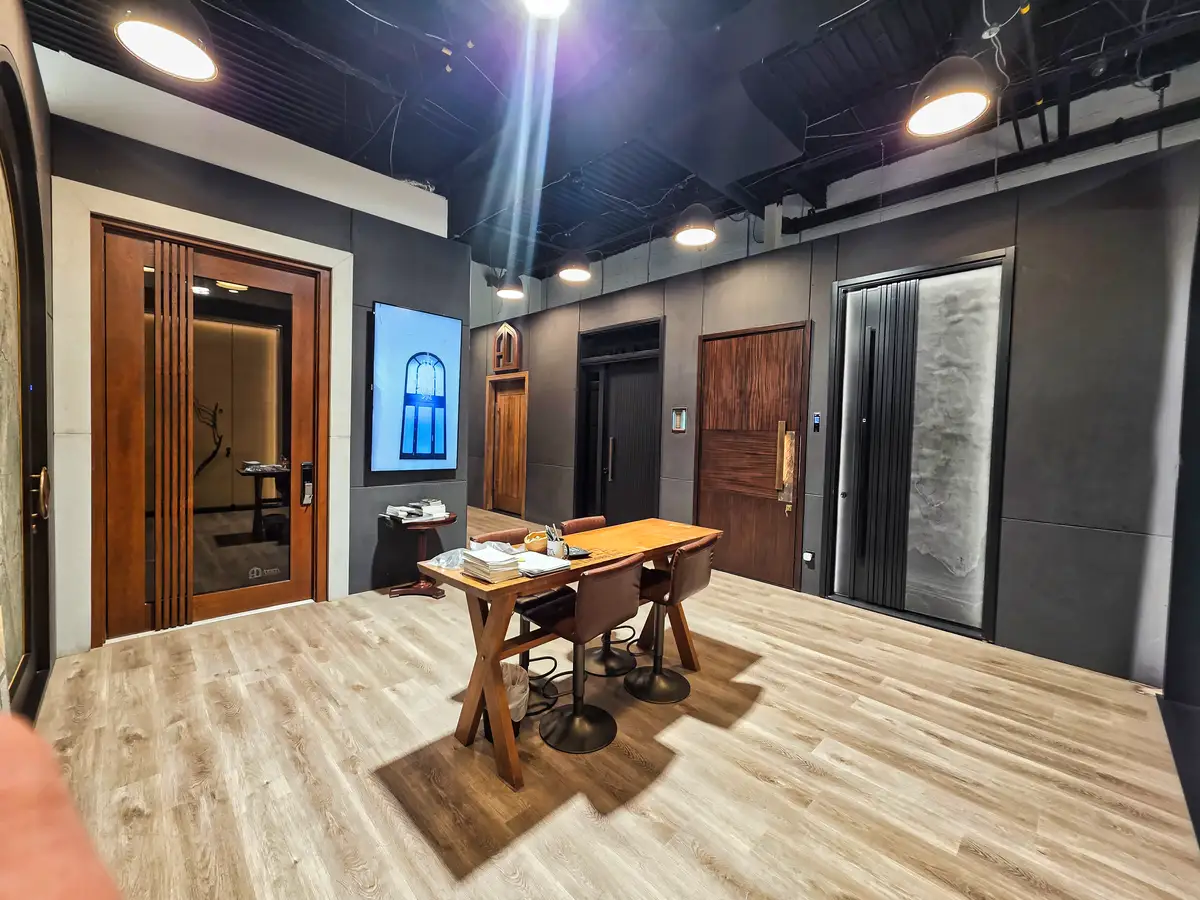 Consultation area inside the Arista Doors showroom